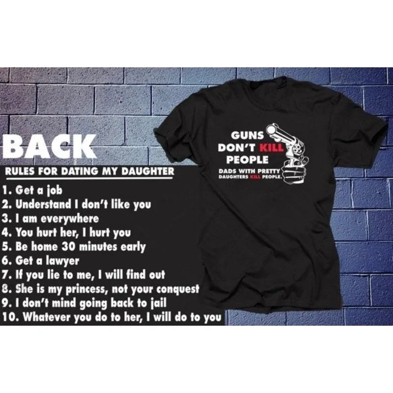 

Fine Menswear Rules For Dating My Daughter T-Shirt Gift For Father Tee Shirt Perfect Gift For