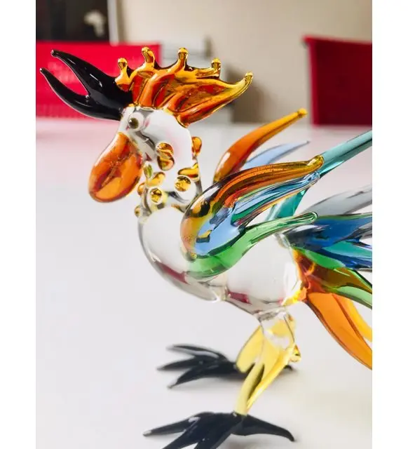 

Design Colorful Rooster Glass Trinket