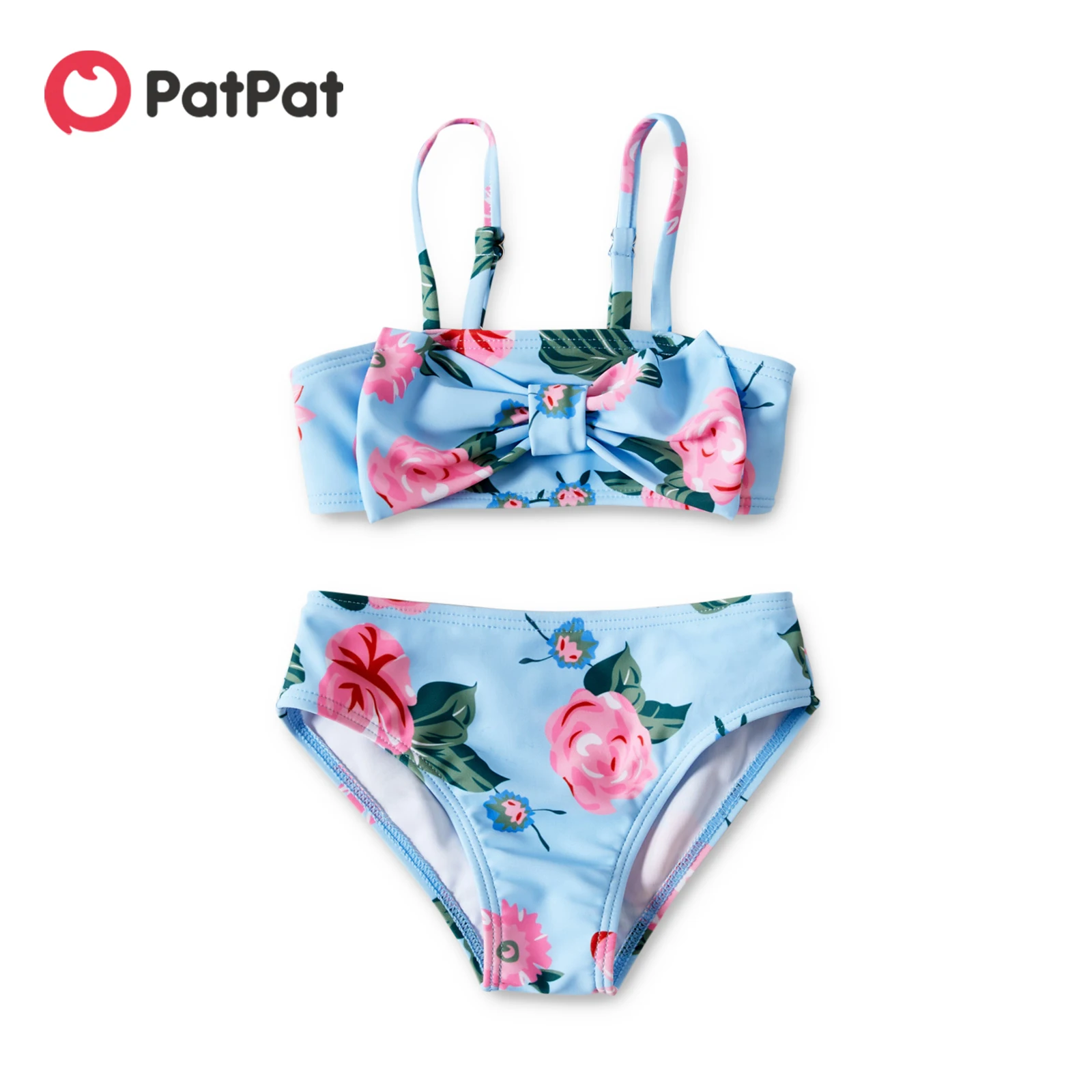 

PatPat 2pcs Baby Girl Swimsuit Floral Print Bowknot Summer More Festivals Swimwear for Children Girl