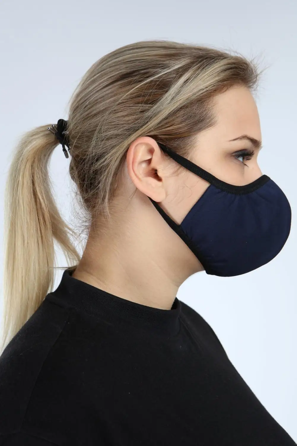 

2 Katl Siyah Biyeli Maske Lacivert P10011