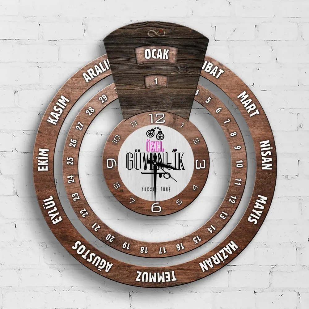 

Personalized Professional Custom Security Infinite Mayan Calendar Wooden Wall Clock-2