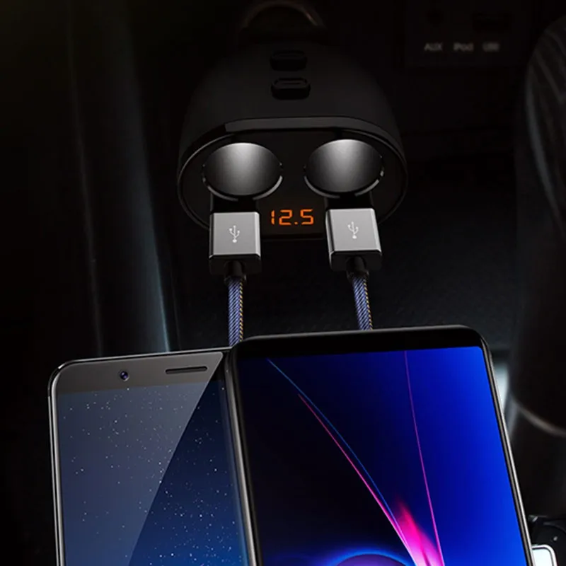 Двойной USB зарядный двухточечный дымовой отверстие с независимым переключателем