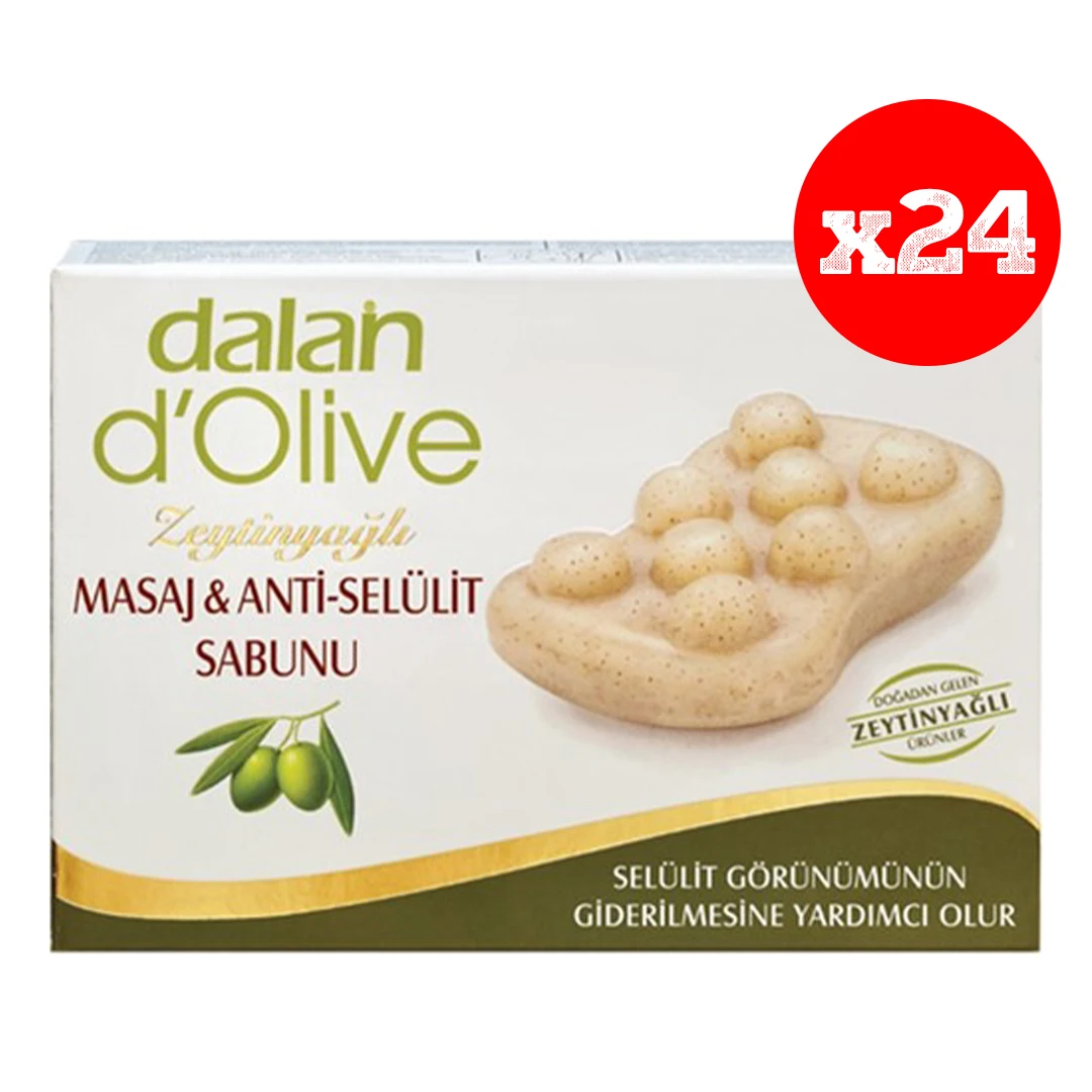 Dalan D'olive Olive Oil Massage and Anti-Cellulite Soap, Olive Oil Bar Soap 150g 1-6-24 pcs