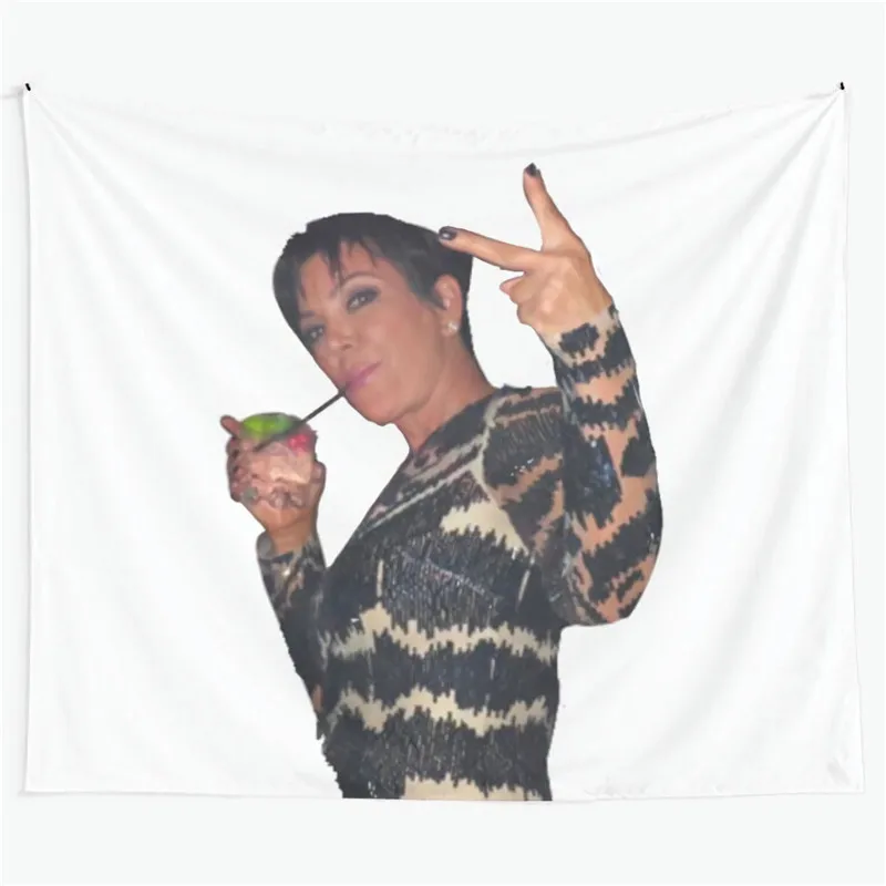 

Забавный настенный гобелен Kris Jenner с забавным мемом, настенное украшение для спальни, гостиной, колледжа, общежития, вечевечерние НКИ, Декор ...