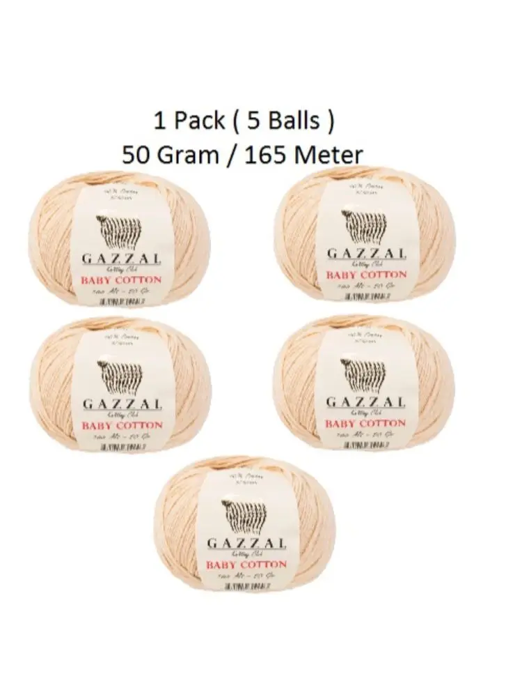 Нить 1 упаковка (5 шариков) Детская хлопчатобумажная пряжа Газаль номер цвета: 3445