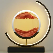 15W7/12Inch Moving Sand Art Picture Round Glass 3D Deep Sea Sandscape In Motion Display Flowing Sand Frame Kids Gifts Home Decor