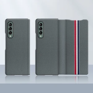 ultra thin genuine leather magnetic flip cover for samsung galaxy z fold 3 fold3 5g case all inclusive phone case free global shipping