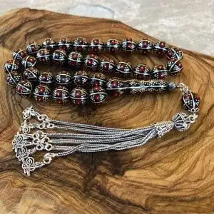 

1000 Sterling Silver Embroidered Prayer Beads Rosary