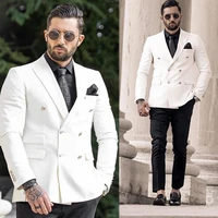 double breasted wedding tuxedos slim fit peaked lapel mens designer jacket formal party prom suits wear jacketpants
