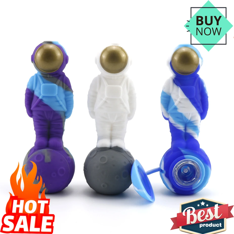 

SILICLAB 1Pcs Astronaut Silicone Smoking Pipe Tobacco Herb Smok Girly Smoking Accessories Portable For Outdoor/Indoor