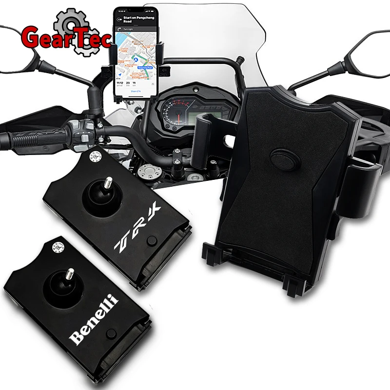 Espejo para manillar de motocicleta, soporte para teléfono móvil, GPS, compatible con Benelli TRK 502X 502 X TNT300 Leoncino 250 500