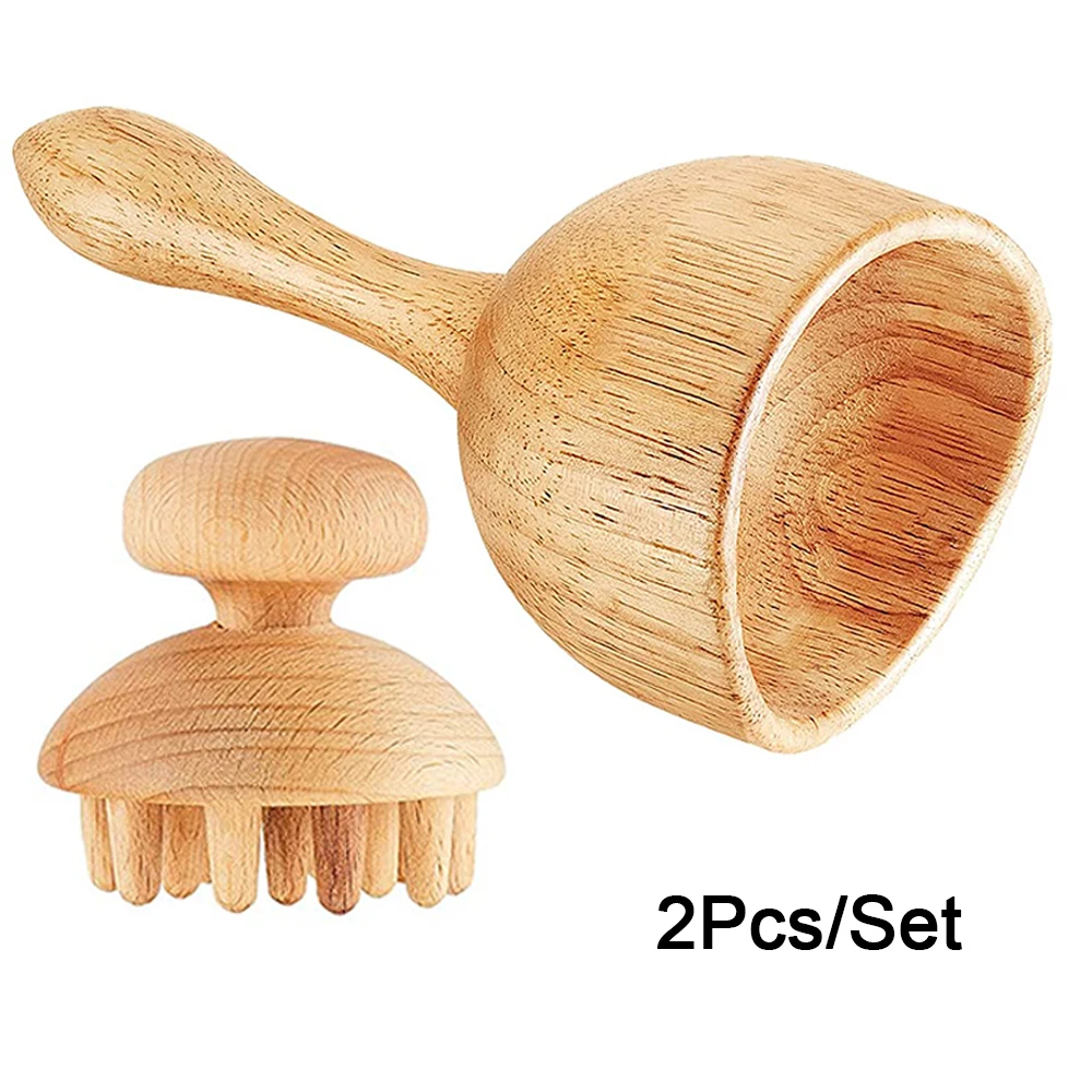 

Wood Massage Cupping & Mushroom Therapy Massager Comb Cellulite Body Slimming Lymphatic Drainage Muscle Pain Relief Gua Sha Tool