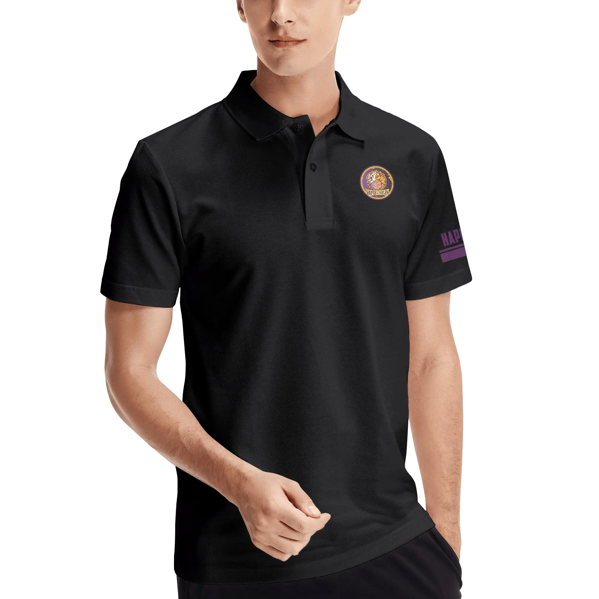 

Israel Hapoel Holon Bc Men's Classic Polo Shirt Slim Fit Short Sleeve Tactical Shirts Pique Jersey Golf Shirt