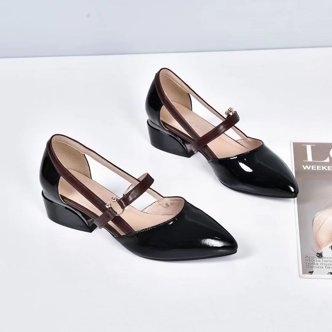 

Meishilu 2021 Summer Thick Heels Sandals Work Wear Party Night Club Dress Shoes