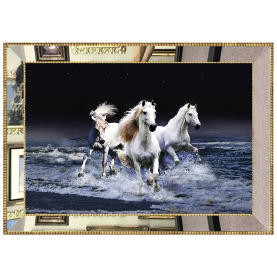 

Digital 3D Mirror Framed Luxury Glass Table 45 * 60 cm