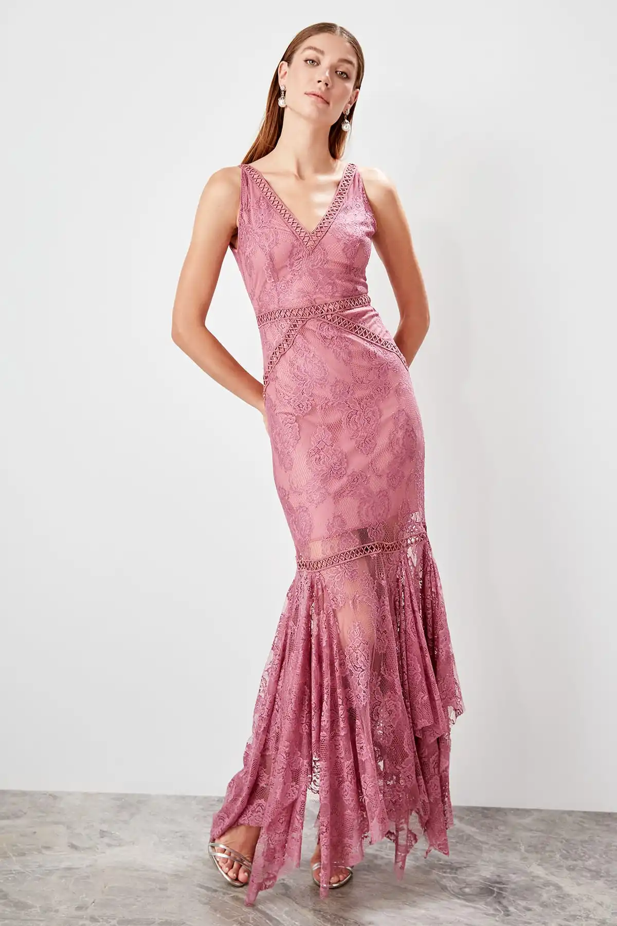 Trendyol кружевное вечернее платье TPRSS19FZ0502|Вечерние платья| |