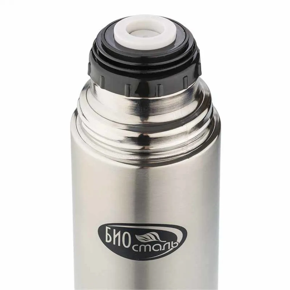 Tермос вакуумный универсальный с узкой горловиной БИОСТАЛЬ (BIOSTAL) 1 0л. 2 пробки