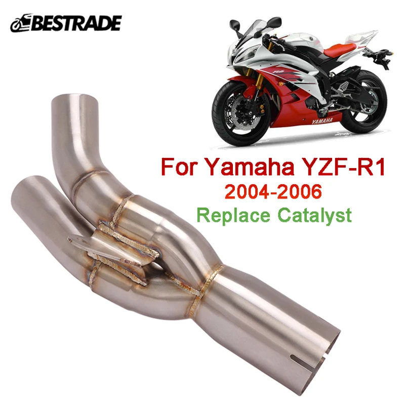 

Replace Catalyst Mid Pipe For Yamaha YZF-R1 2004-2006 Motorcycle Exhaust Middle Connect Link Tips Slip On Stainless Steel