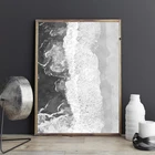 Плакат для фотосъемки с изображением воздушного океана, пляжа, черно-белого цвета, Картина на холсте, украшение для дома