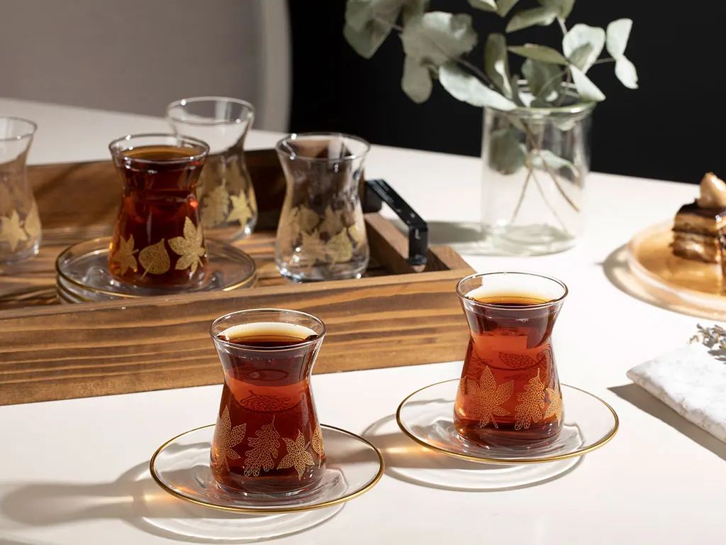 

Allure Glass 12 Piece Tea Set 130 Ml Light Gold ELEGANT CUPS OF YOUR ENJOYABLE PRESENTATIONS FREE SHİPPİNG