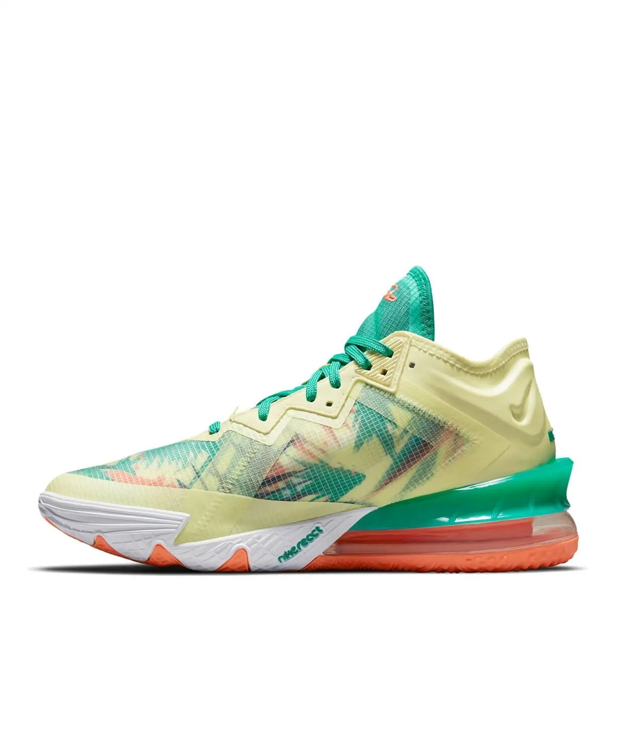Оригинальные низкие мужские баскетбольные туфли Nike LeBron XX желтого/зеленого цвета