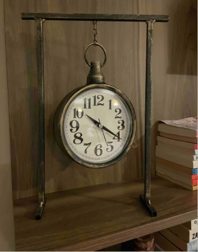 

Decorative Metal Table Clock Desktop Gift Timer Calendar Alarm Modern Decoration Retro Nordic Style Alarm Clock