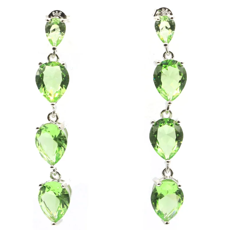 Серебряные серьги гранат из цаворита 49x8 мм Новое поступление 2019|925 silver earrings|earrings