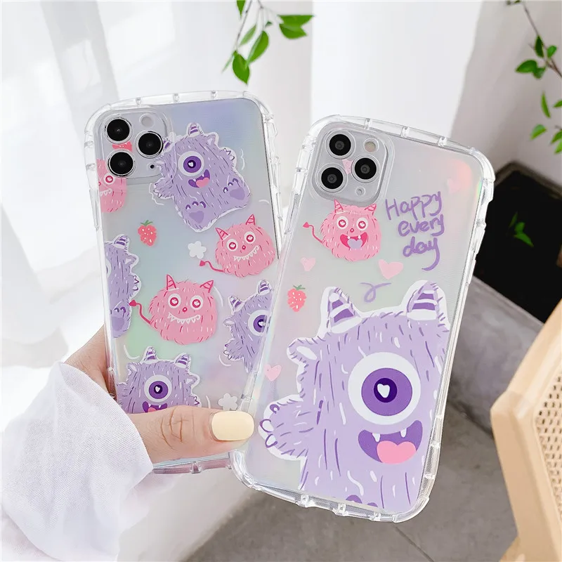 Милый цветной наматрасник для iPhone 11 Pro Max 7 8 Plus SE 2020 X XR XS мягкий прозрачный чехол