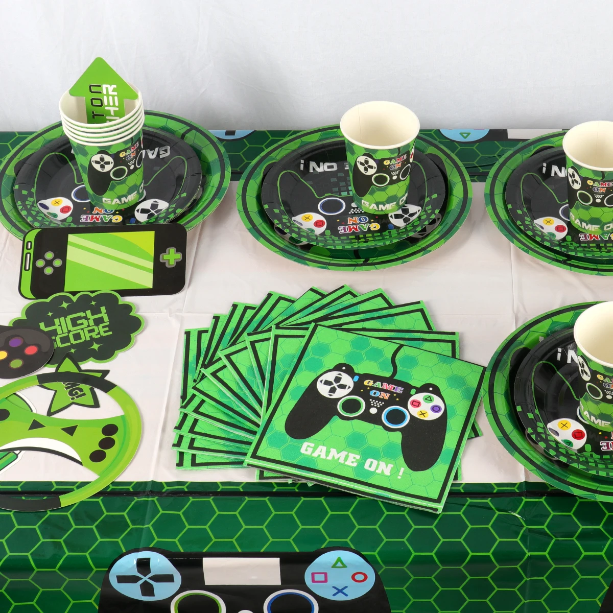 Wayfun Video Game Disposable Tableware Boy Birthday Party Supplies Toy On Foil Balloon Decoration Baby Shower | Дом и сад