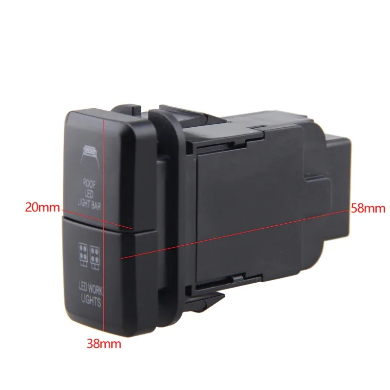 Световая панель для автомобиля Toyota Prado Hilux Landcruiser 12V Car Auto Dual LED Blue/Green On-Off Push Switch Button on.