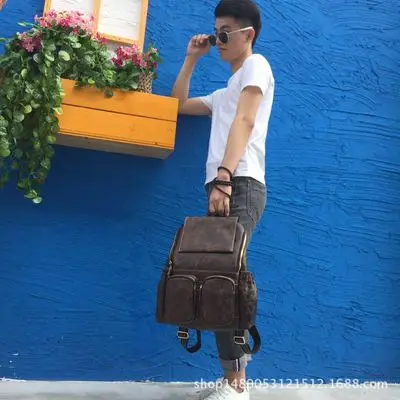

New Style Women Leather Backpacks Female Vintage Backpack For Girls School Bag Travel Back Pack Ladies Sac A Dos Back Pack