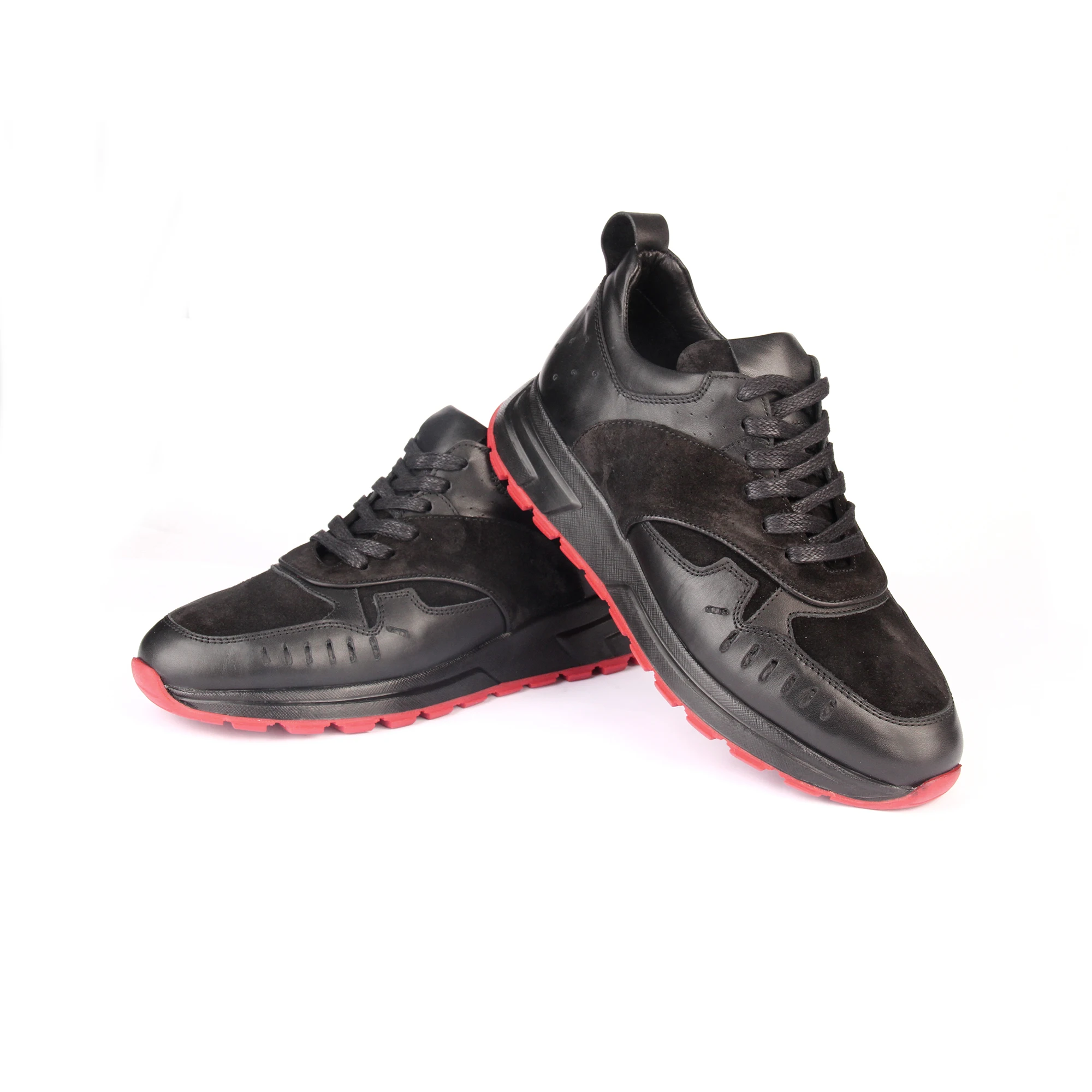 

Черно-красные спортивные кроссовки ручной работы, натуральная телячья кожа и замша, мужская повседневная обувь, новая коллекция обуви