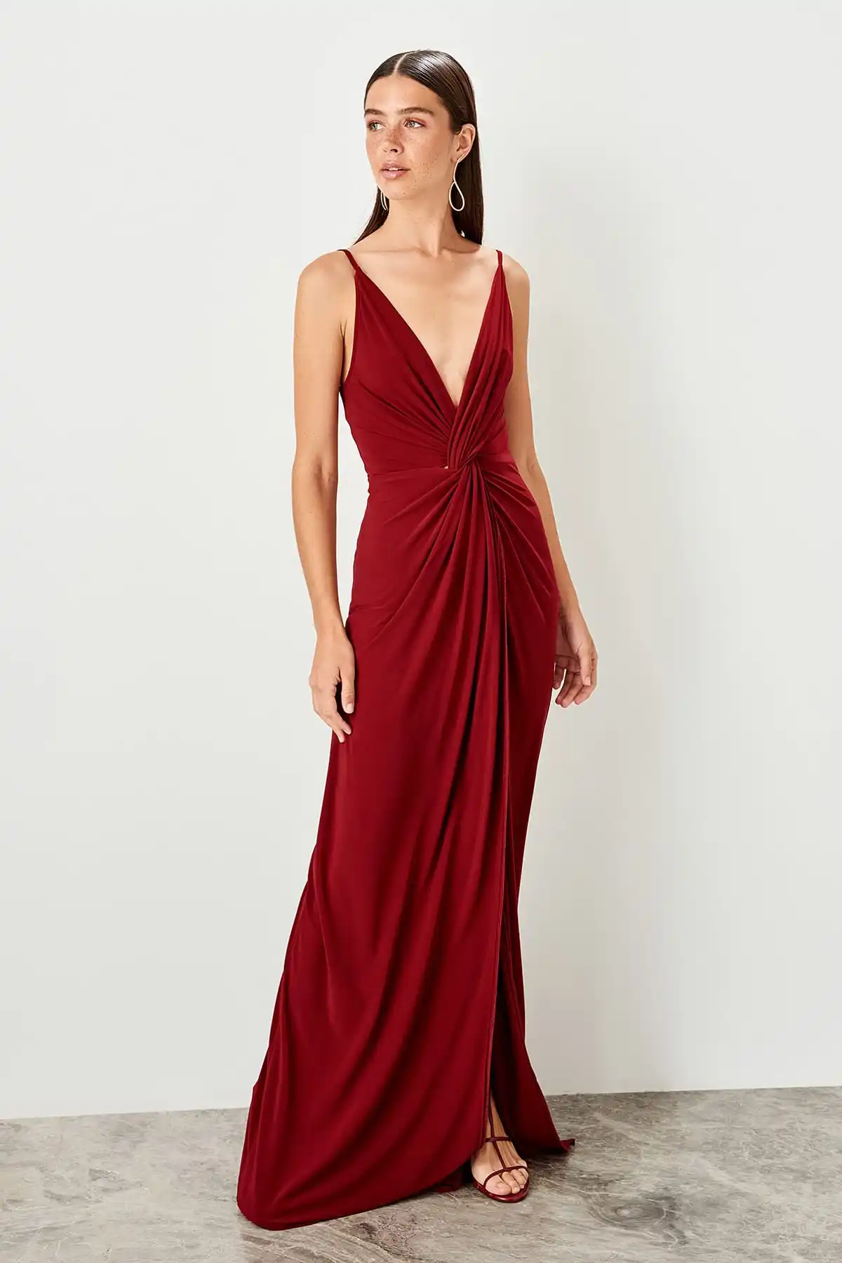 Trendyol ДРАПИРОВАННОЕ вечернее платье TPRSS19UT0099 | Свадьбы и торжества