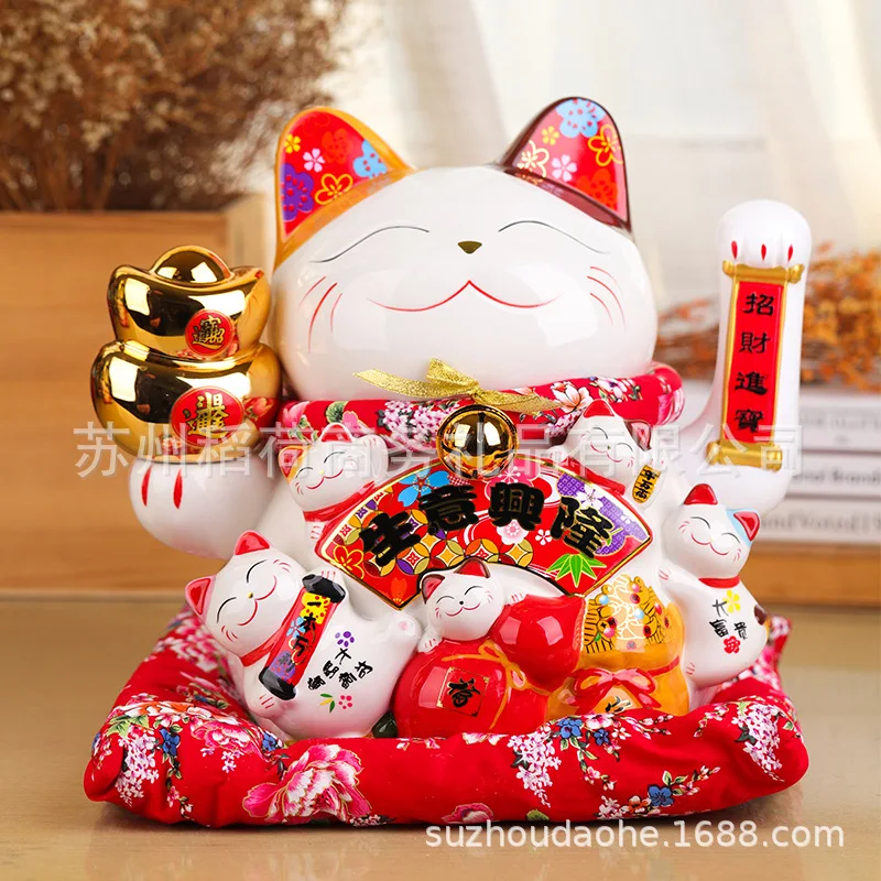 

Shaking hand beckoning cat opening decoration ceramic fortune cat cash register opening gift creative home gift