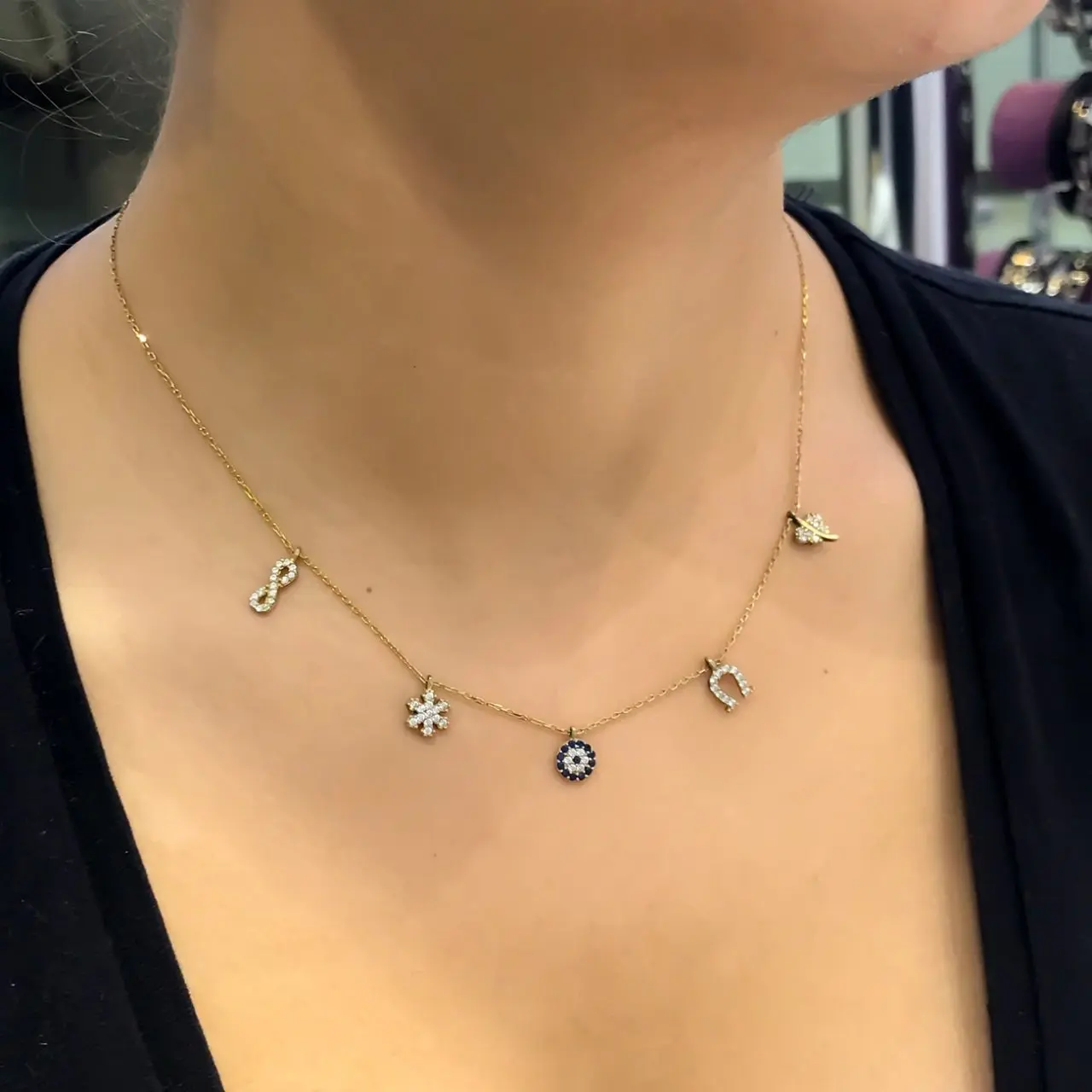 

Silver Luck Necklace Gold Color New Necklace