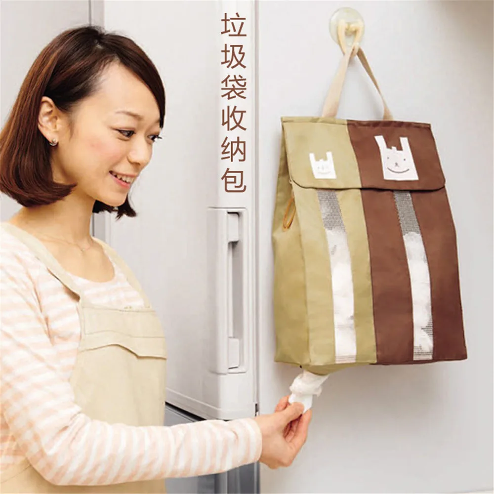 

Trash Hanging Storage Plastic Bags Organization Kitchen Dispenser Garbage Wall Mounred Grocery Holder Home