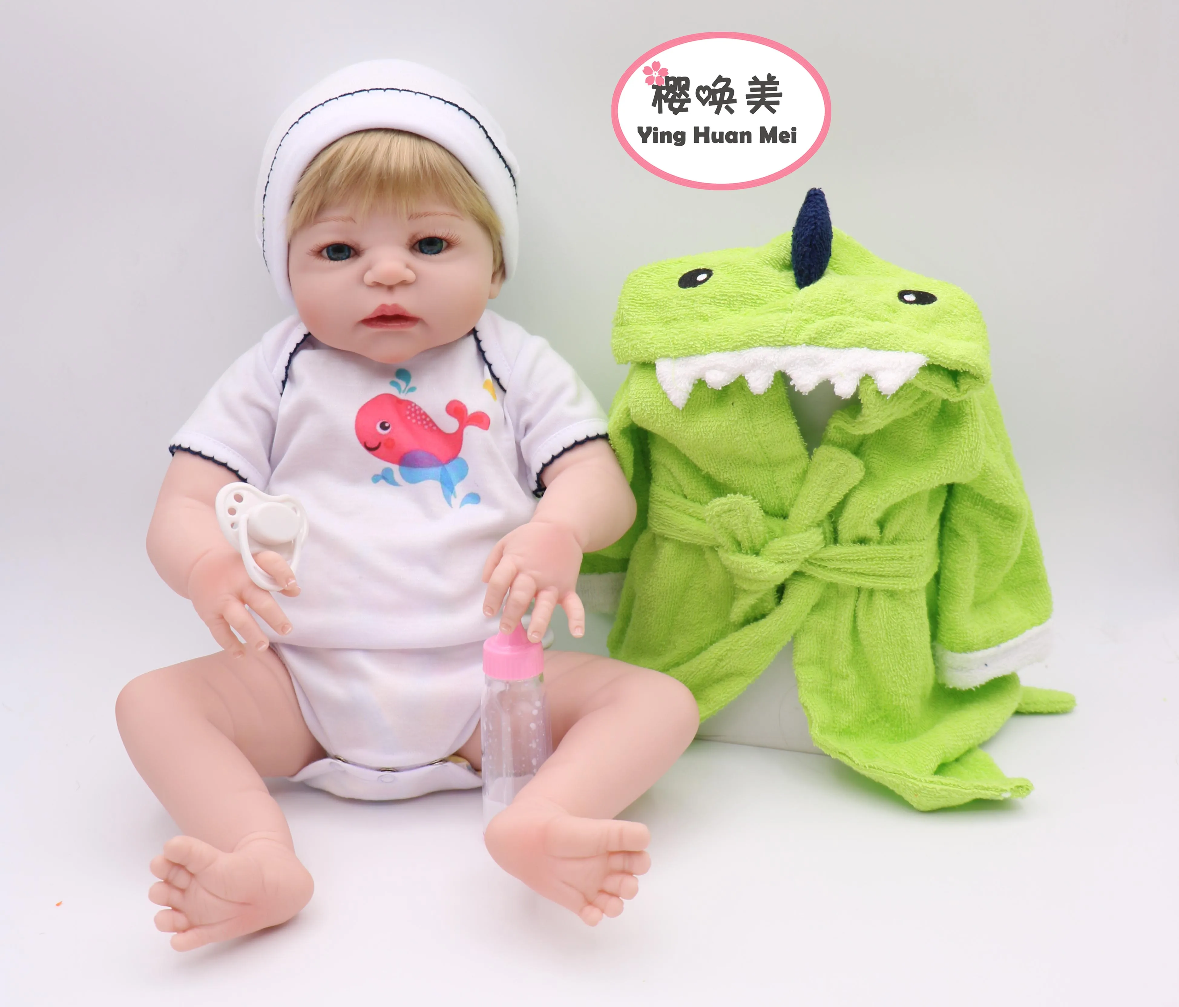 YingHuanMei 22 дюйма полностью силиконовая виниловая Кукла Reborn игрушка для девочки