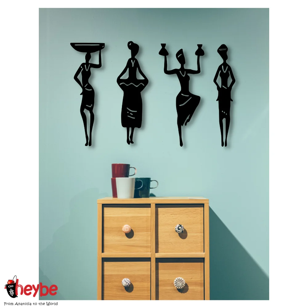 

Wooden Unframed African Women Wall Decor Quality Gift Ideas 3D MDF Black Modern Home Office Living Room Bedroom Kitchen Art Decoration Nordic Style New Charming Stylish Decorative Ornament Beautiful Souvenir Creative