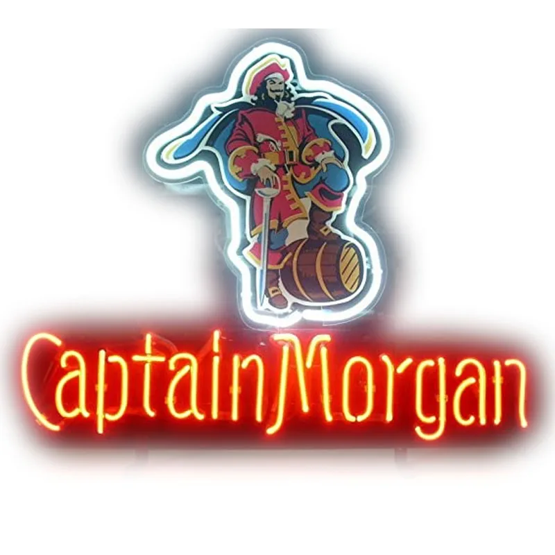 

Neon Light Signs Captain Pirate Real Glass Neon Light Sign Morgans Beer Bar Pub Recreation Club Room Game Hotel Windows Garage