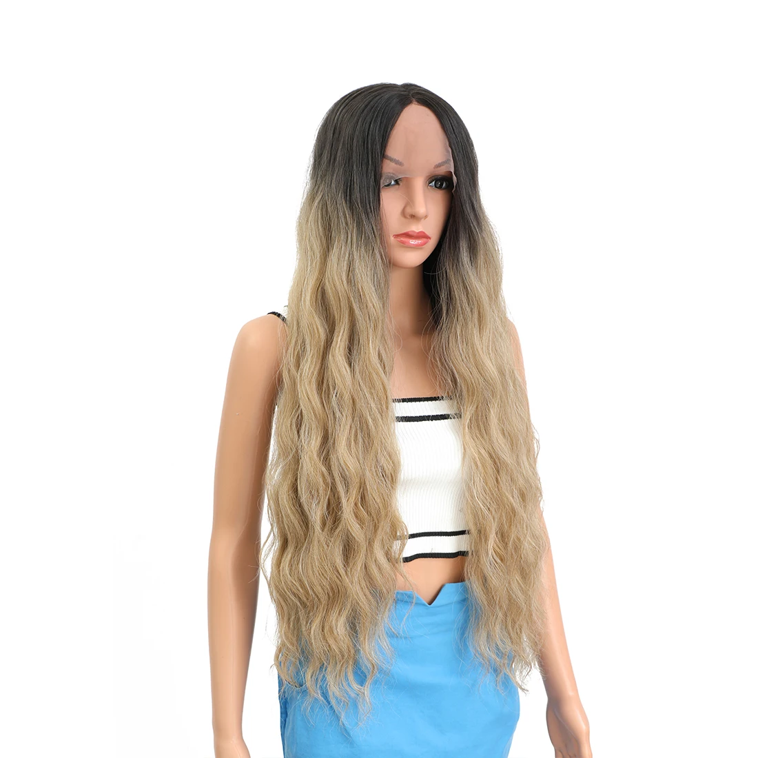 Парики для невесты с волнистыми волнами Женские синтетические парики длинные