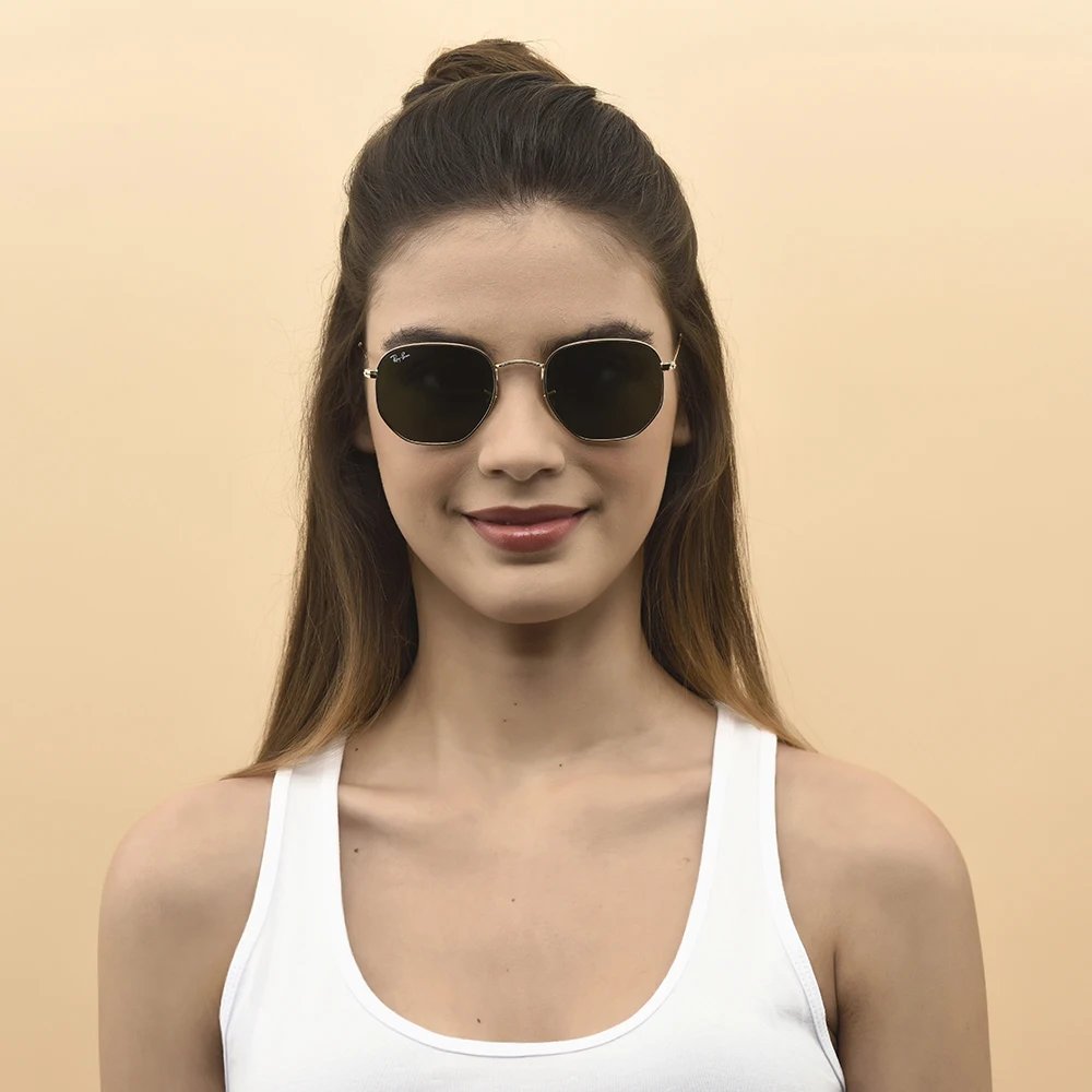 Солнцезащитные очки Ray Ban для мужчин и женщин шестигранные Плоские линзы 3548N 001 51