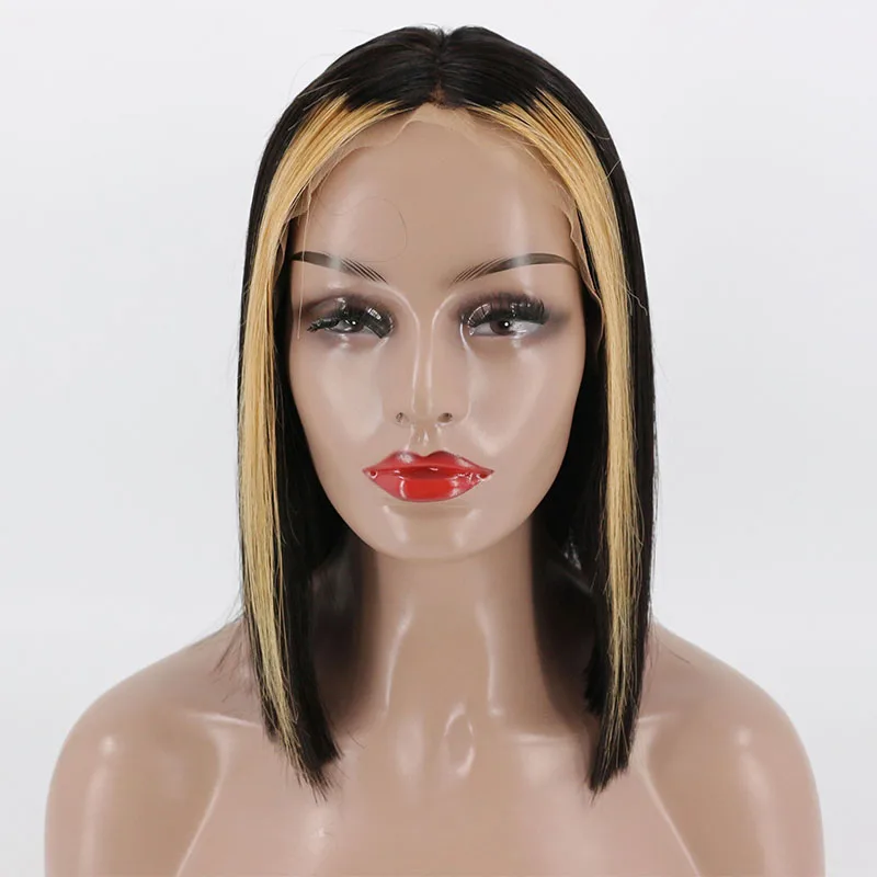 Holy Belle #27 хайлайтер короткий Боб кружевной фронтальный парик бразильские