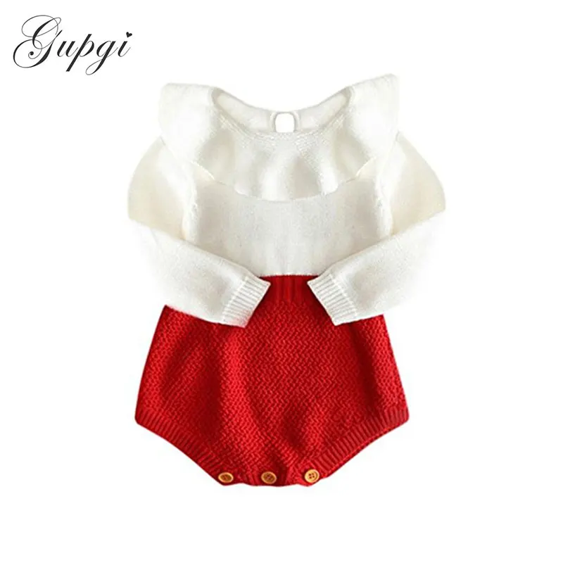 Gupgi/трикотажный комбинезон для новорожденных девочек Смесь шерсти Детский Сезон