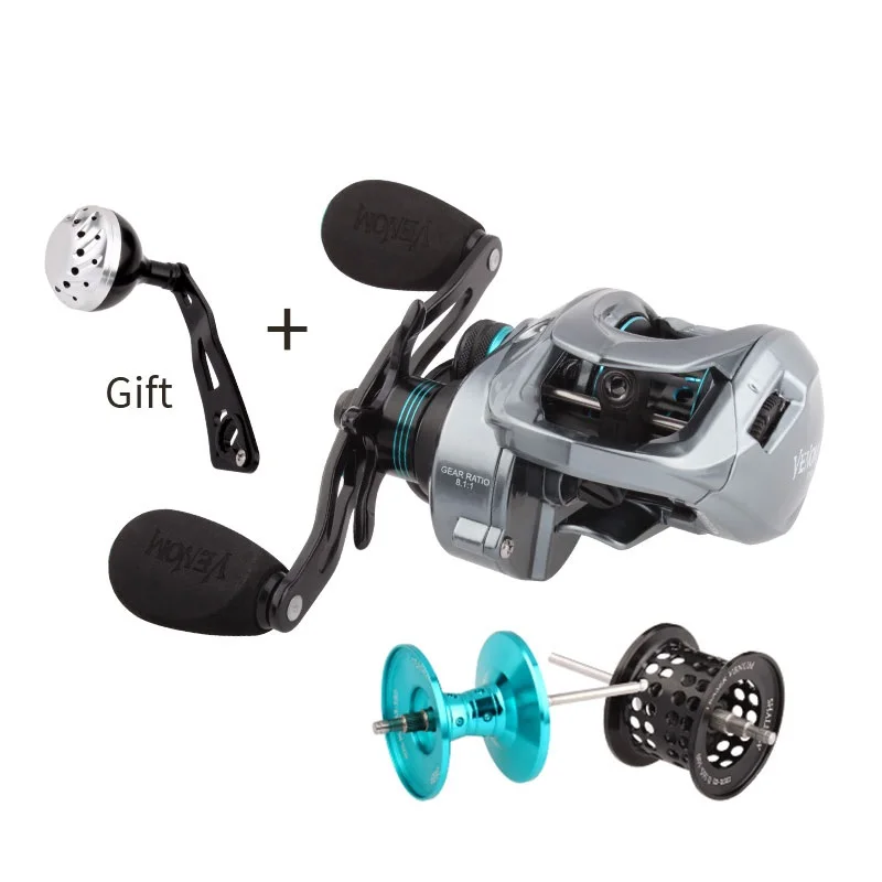 

XESTA Fishing Reel New Model Three Aluminum Spools Magnetic Brake Cork Knob Bearing 11+1 Max Drag 8KG Weight 219.5g