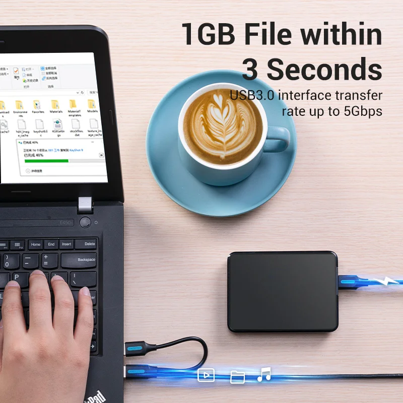 Кабель Vention USB 3.0 AM/micro B 2.0 AM для быстрой зарядки и передачи данных Samsung Note 3 S5 Xiaomi - 0.5м