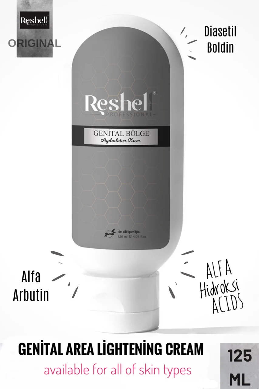 

Reshell Cosmetic Genital Area Brightening Skin Color Lightening Anti Dark Body Whitening 100% Natural Cream Cream 125 Ml