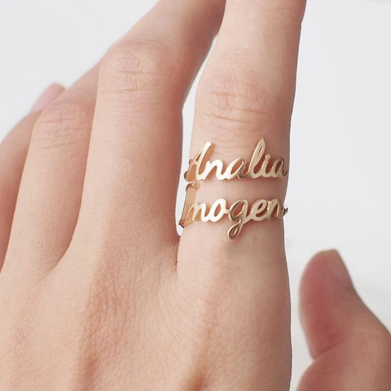 Кольцо с двумя именами на заказ кольцо из нержавеющей стали под Дружбы