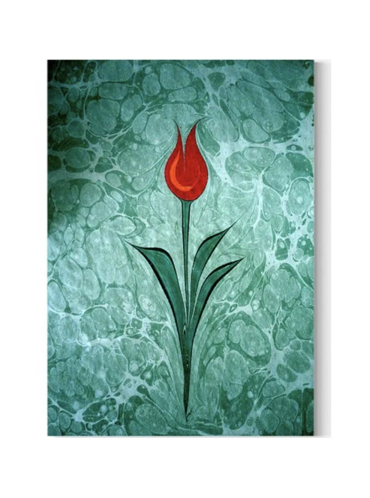 Sea Green Турецкая Wall Art Эбру Живопись Тюльпан Живопись Искусство Холст Картины Ислам Турецкая Арабская Каллиграфия Современное Искусство Стены Живопись Холст Исламский Декор Исламская Стена Искусства Цифровая Печать Картина - Цвет: Sea Green