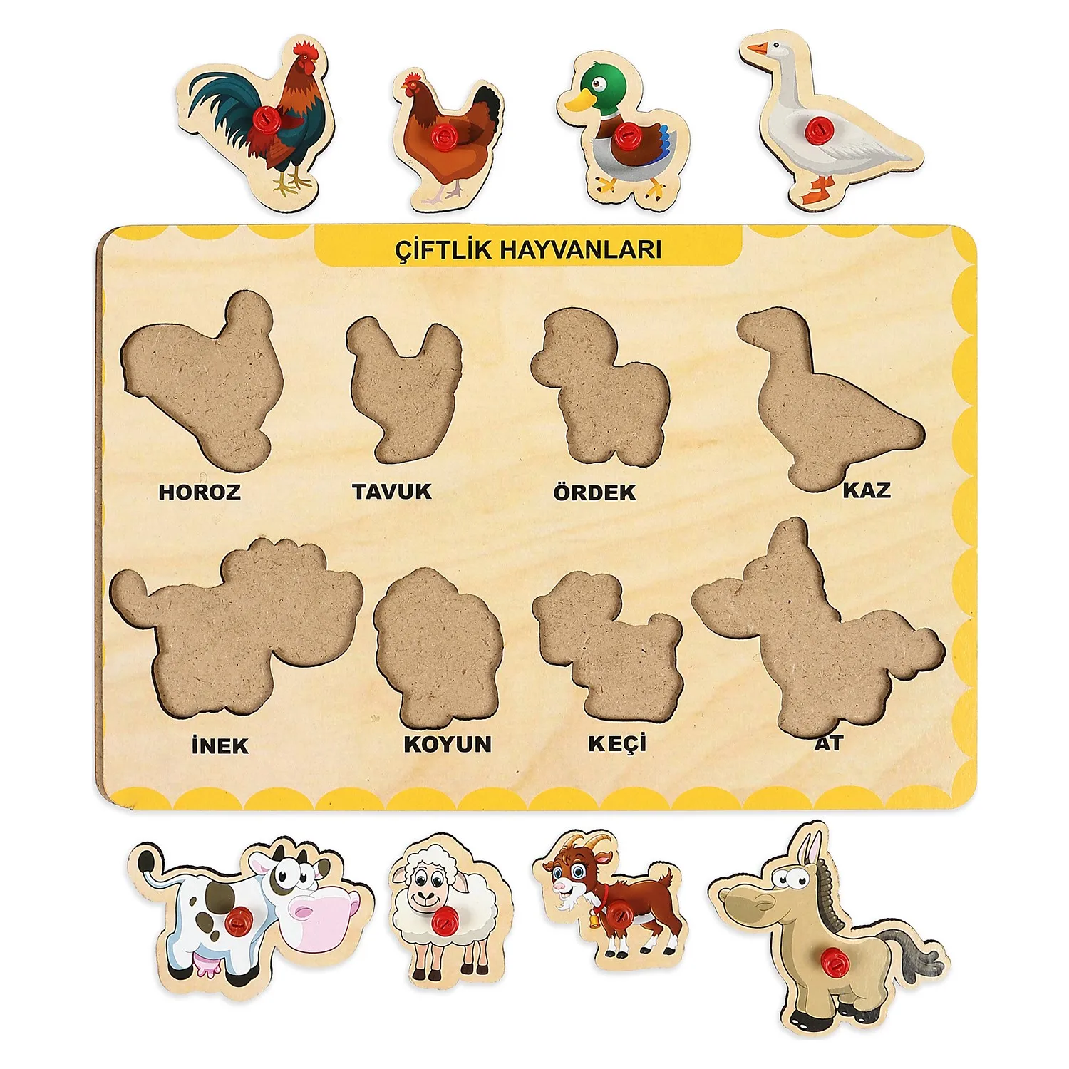 Деревянная ручка образовательная головоломка ферма Животные подарок тренер