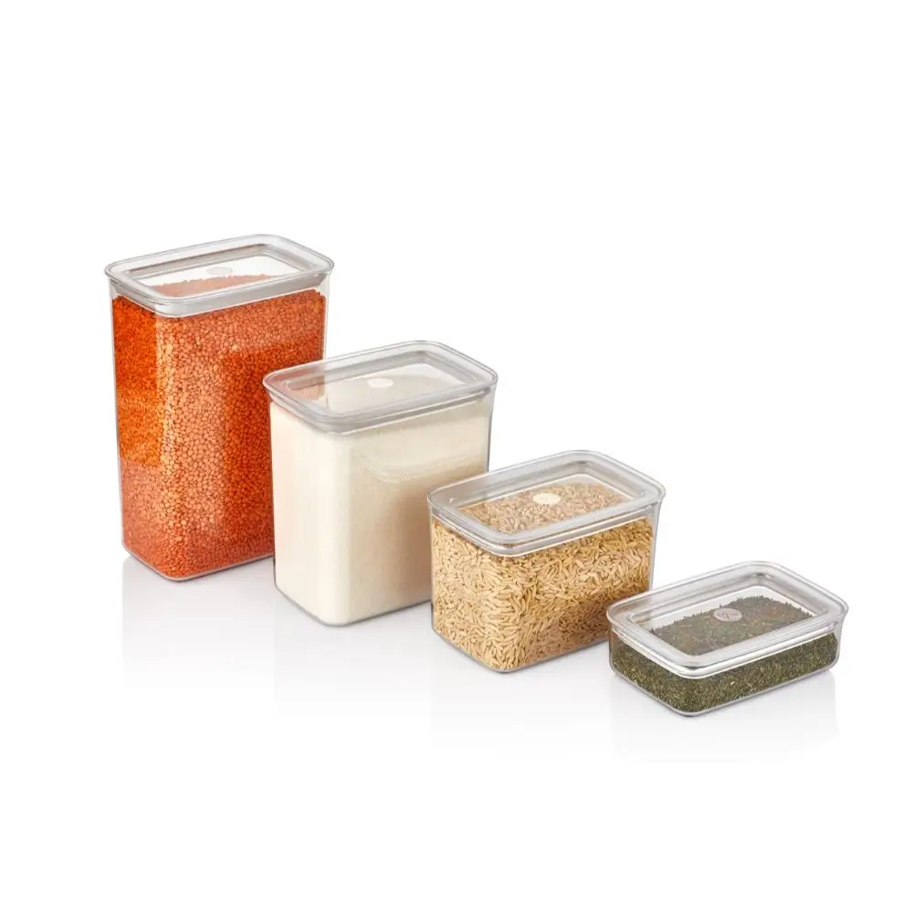 kitchen plastic storage food container organizer jars for spices bulk cereals sugar bowls home boxes plastic convenience airtigh free global shipping